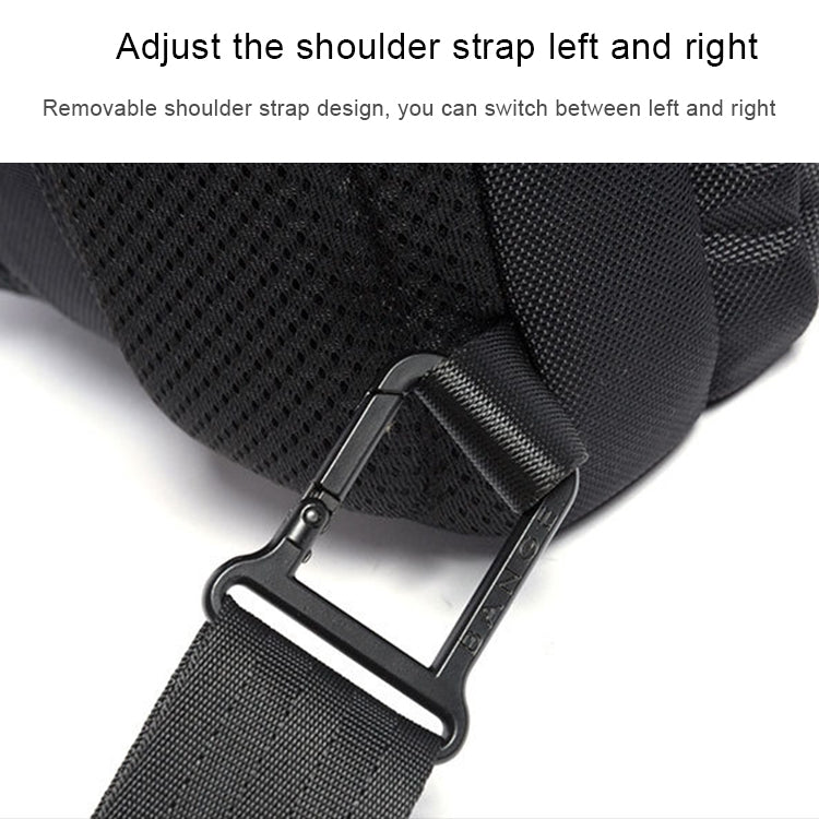 BANGE Borsa a tracolla casual alla moda Borsa da petto USB per esterni, USB Chest Bag