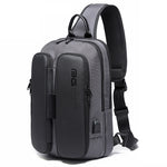 BANGE Borsa a tracolla casual alla moda Borsa da petto USB per esterni, USB Chest Bag