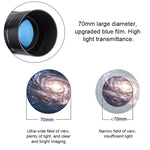 Telescopio astronomico ad alta definizione WR852 16x/66x70 con treppiede, 66x70 Blue