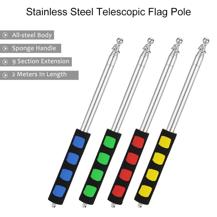 10 pezzi 1,2 m 6 nodi multifunzione telescopico in acciaio inossidabile spugna guida per bastone bandiera bandiera di segnalazione, consegna colore casuale, 1.2M 6 Knots