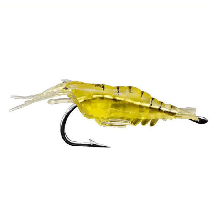 10 esche artificiali morbide per gamberetti da pesca da 4 cm, esche popper con gancio, Artificial Shrimp with Hook, Luminous Shrimp with Hook, Pink Shrimp with Hook, Green Shrimp with Hook, Transparent Shrimp with Hook