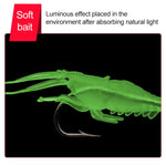 10 esche artificiali morbide per gamberetti da pesca da 4 cm, esche popper con gancio, Artificial Shrimp with Hook, Luminous Shrimp with Hook, Pink Shrimp with Hook, Green Shrimp with Hook, Transparent Shrimp with Hook