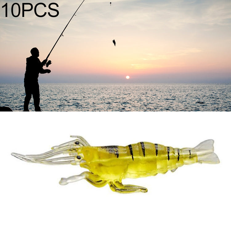 10 esche morbide da pesca da 4 cm, esche popper, Artificial Shrimp, Luminous Shrimp, Pink Shrimp, Green Shrimp, Transparent Shrimp