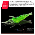 10 esche morbide da pesca da 4 cm, esche popper, Artificial Shrimp, Luminous Shrimp, Pink Shrimp, Green Shrimp, Transparent Shrimp