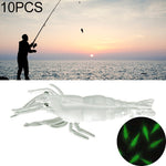 10 esche morbide da pesca da 4 cm, esche popper, Artificial Shrimp, Luminous Shrimp, Pink Shrimp, Green Shrimp, Transparent Shrimp