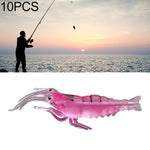 10 esche morbide da pesca da 4 cm, esche popper, Artificial Shrimp, Luminous Shrimp, Pink Shrimp, Green Shrimp, Transparent Shrimp