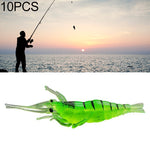 10 esche morbide da pesca da 4 cm, esche popper, Artificial Shrimp, Luminous Shrimp, Pink Shrimp, Green Shrimp, Transparent Shrimp