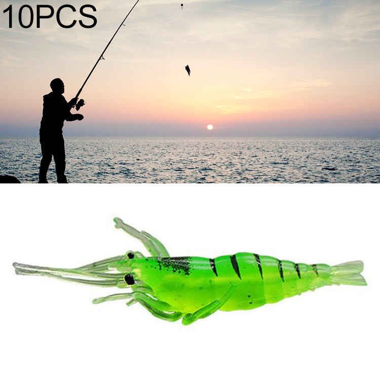 10 esche morbide da pesca da 4 cm, esche popper, Artificial Shrimp, Luminous Shrimp, Pink Shrimp, Green Shrimp, Transparent Shrimp