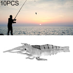 10 esche morbide da pesca da 4 cm, esche popper, Artificial Shrimp, Luminous Shrimp, Pink Shrimp, Green Shrimp, Transparent Shrimp