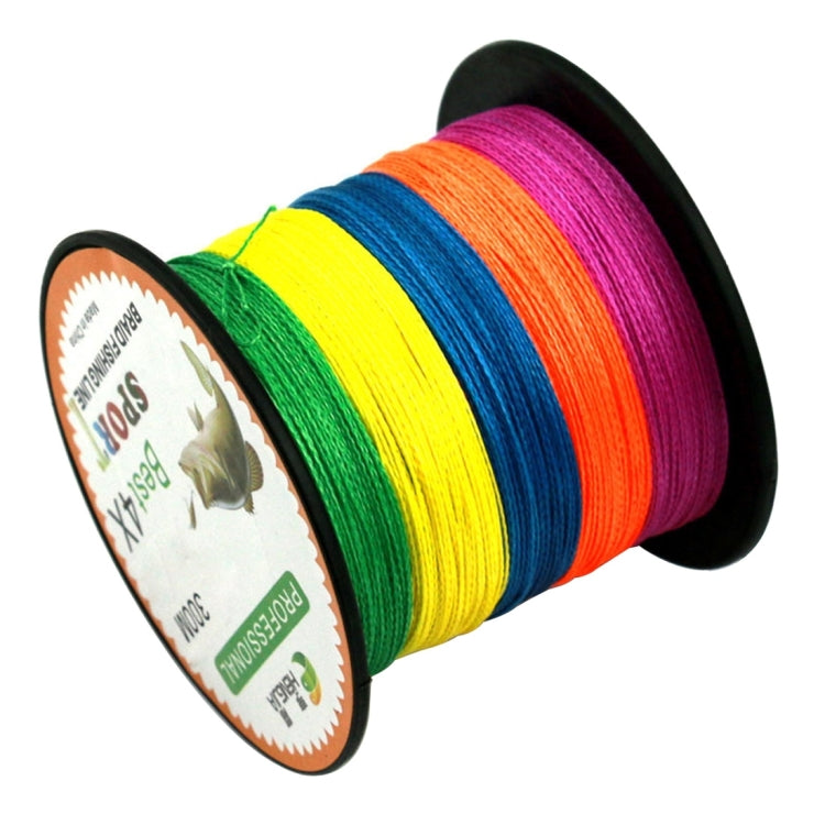 HENGJIA Colorato 5.0# 0.37mm 50LB 22.6kg Tensione 300m Extra Forte 4 Parti Treccia PE Lenza da pesca Linea da aquilone, 5.0# 0.37mm 50LB