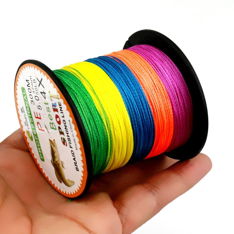 HENGJIA Colorato 3.0# 0.28mm 38LB 15.8kg Tensione 300m Extra Forte 4 Azioni Treccia PE Lenza da pesca Linea da aquilone, 3.0# 0.28mm 38LB