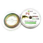 HENGJIA Colorato 5.0# 0.37mm 50LB 22.6kg Tensione 100m Extra Forte 4 Azioni Treccia PE Lenza da pesca Linea da aquilone, 5.0# 0.37mm 50LB