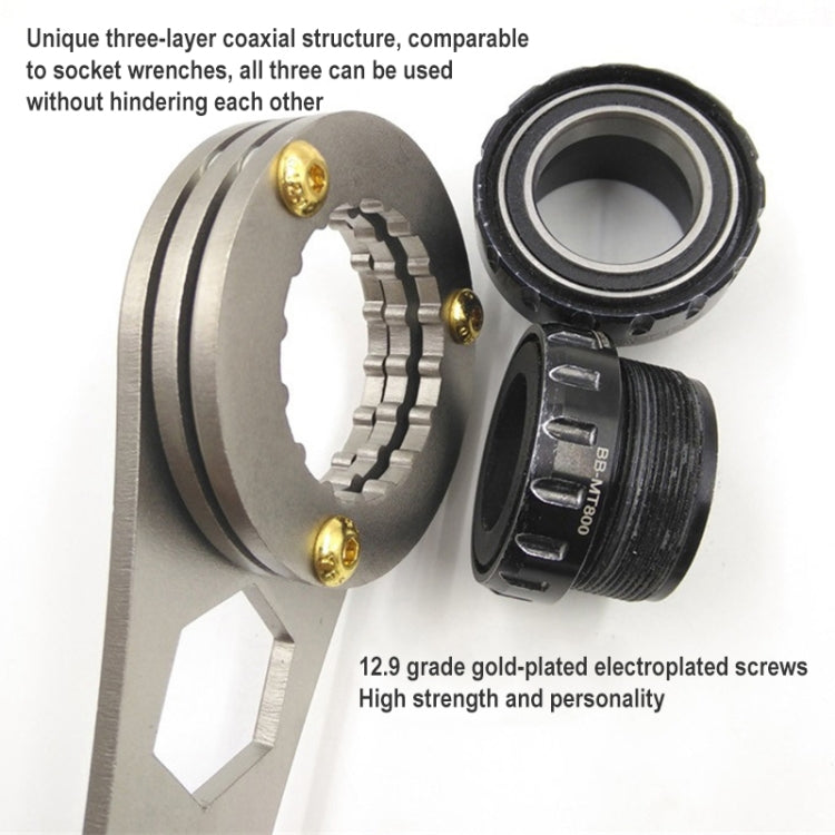 BIKERSAY GK-BB01 Strumento per la rimozione dell'albero della chiave multifunzione per bici BBR60 MT800 BB9000, GK-BB01