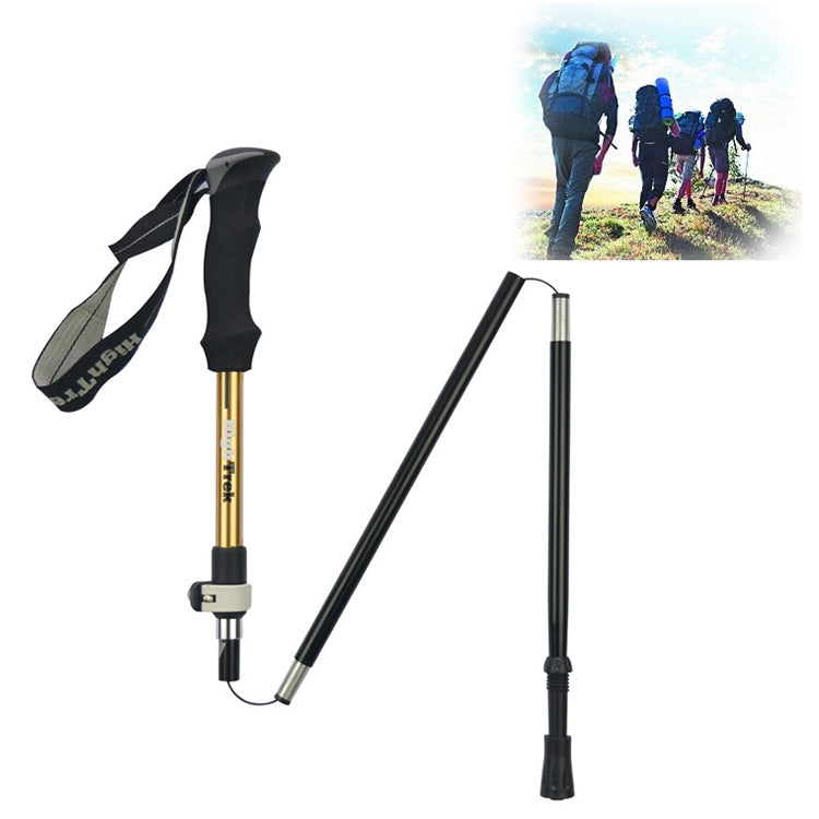 Bastoncini da trekking per alpinismo portatile pieghevole ultraleggero in lega di alluminio, lunghezza: 35-125 cm, Length : 35-125CM (Gold), Length : 35-125CM (Blue), Length : 35-125CM (Red)