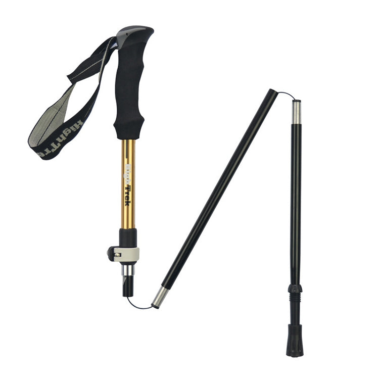Bastoncini da trekking per alpinismo portatile pieghevole ultraleggero in lega di alluminio, lunghezza: 35-125 cm, Length : 35-125CM (Gold), Length : 35-125CM (Blue), Length : 35-125CM (Red)