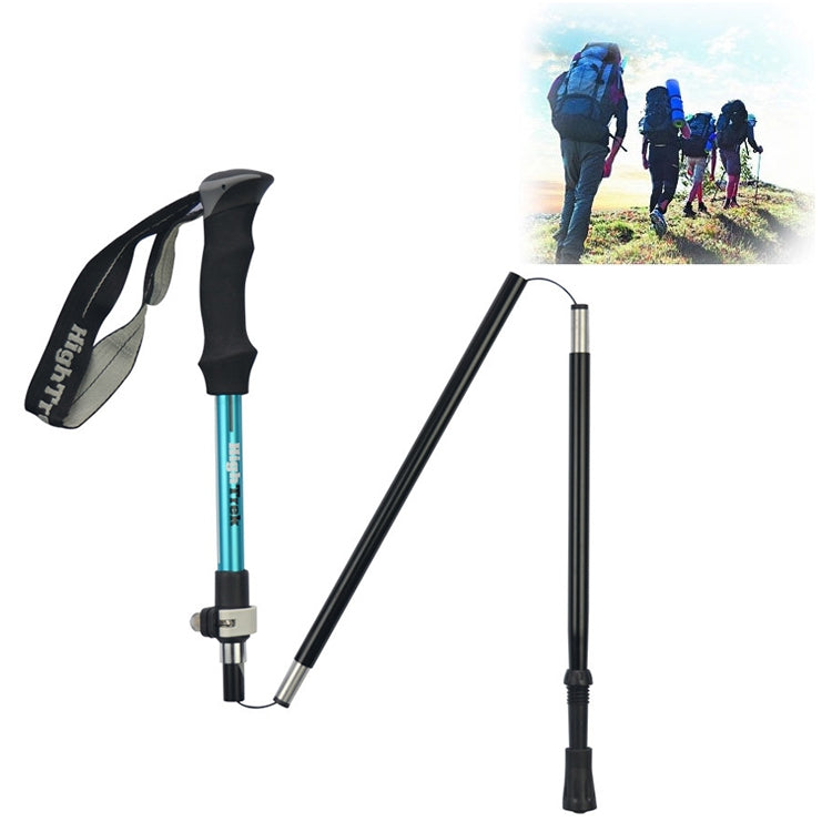 Bastoncini da trekking per alpinismo portatile pieghevole ultraleggero in lega di alluminio, lunghezza: 35-125 cm, Length : 35-125CM (Gold), Length : 35-125CM (Blue), Length : 35-125CM (Red)