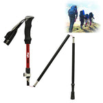 Bastoncini da trekking per alpinismo portatile pieghevole ultraleggero in lega di alluminio, lunghezza: 35-125 cm, Length : 35-125CM (Gold), Length : 35-125CM (Blue), Length : 35-125CM (Red)