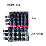 Un paio di attrezzature per il caricamento del fitness in vendita, pesi alla caviglia, ghette, sacchi di sabbia, sacchi di sabbia per sport da corsa invisibili regolabili, peso: 6 kg, Weight: 6kg