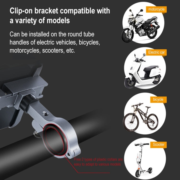 BIKERSAY MP007 Supporto universale per telefono da bicicletta per moto in lega di alluminio, MP007(Titanium Color)