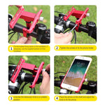 BIKERSAY MP007 Supporto universale per telefono da bicicletta per moto in lega di alluminio, MP007(Titanium Color)