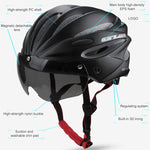 Casco da bici GUB K80 Plus con visiera e occhiali, GUB K80 Plus(Black), GUB K80 Plus(Orange), GUB K80 Plus(Gradient Blue), GUB K80 Plus(Gradient Purple), GUB K80 Plus(Red), GUB K80 Plus(Titanium Color), GUB K80 Plus(White), GUB K80 Plus(Fluorescent Green)