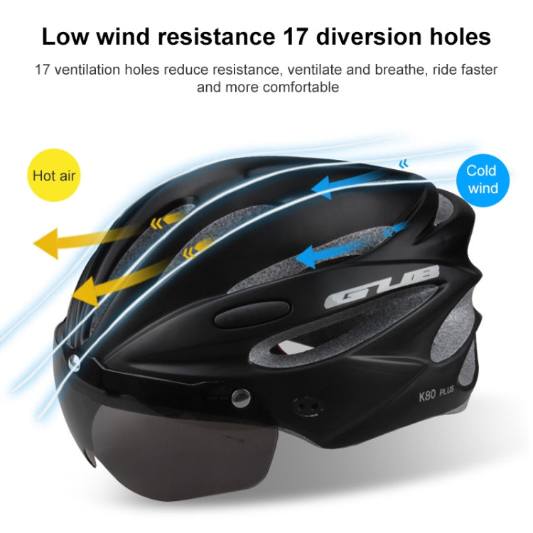 Casco da bici GUB K80 Plus con visiera e occhiali, GUB K80 Plus(Black), GUB K80 Plus(Orange), GUB K80 Plus(Gradient Blue), GUB K80 Plus(Gradient Purple), GUB K80 Plus(Red), GUB K80 Plus(Titanium Color), GUB K80 Plus(White), GUB K80 Plus(Fluorescent Green)