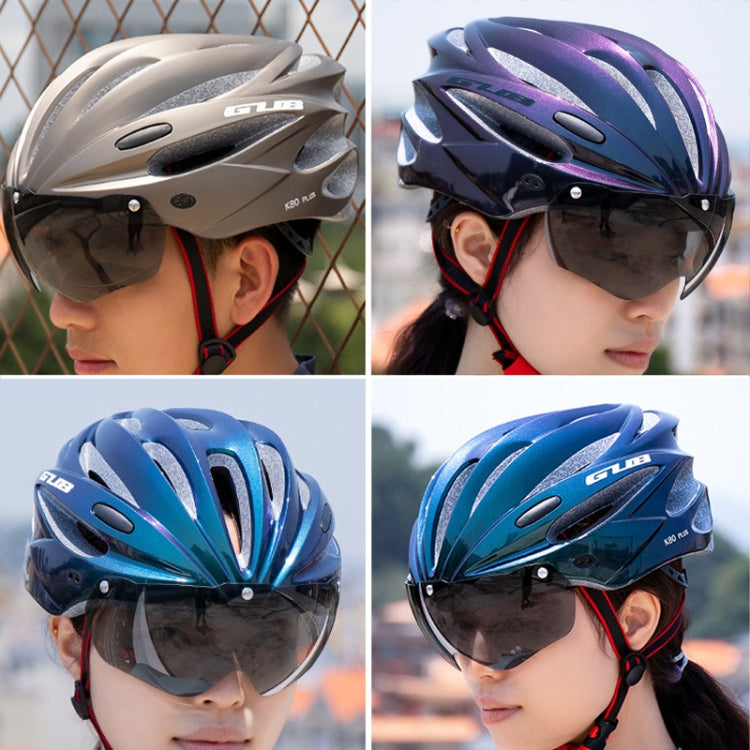 Casco da bici GUB K80 Plus con visiera e occhiali, GUB K80 Plus(Black), GUB K80 Plus(Orange), GUB K80 Plus(Gradient Blue), GUB K80 Plus(Gradient Purple), GUB K80 Plus(Red), GUB K80 Plus(Titanium Color), GUB K80 Plus(White), GUB K80 Plus(Fluorescent Green)