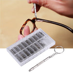 Kit di riparazione dadi per viti per occhiali da sole da 1000 pezzi con cacciavite, Sunglass Spectacles Screws