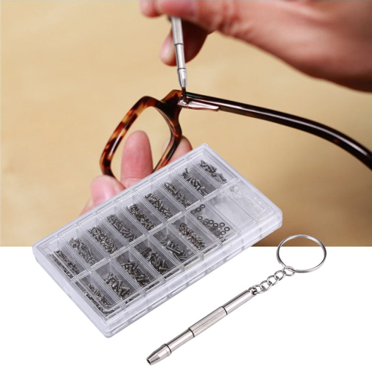 Kit di riparazione dadi per viti per occhiali da sole da 1000 pezzi con cacciavite, Sunglass Spectacles Screws