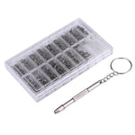 Kit di riparazione dadi per viti per occhiali da sole da 1000 pezzi con cacciavite, Sunglass Spectacles Screws