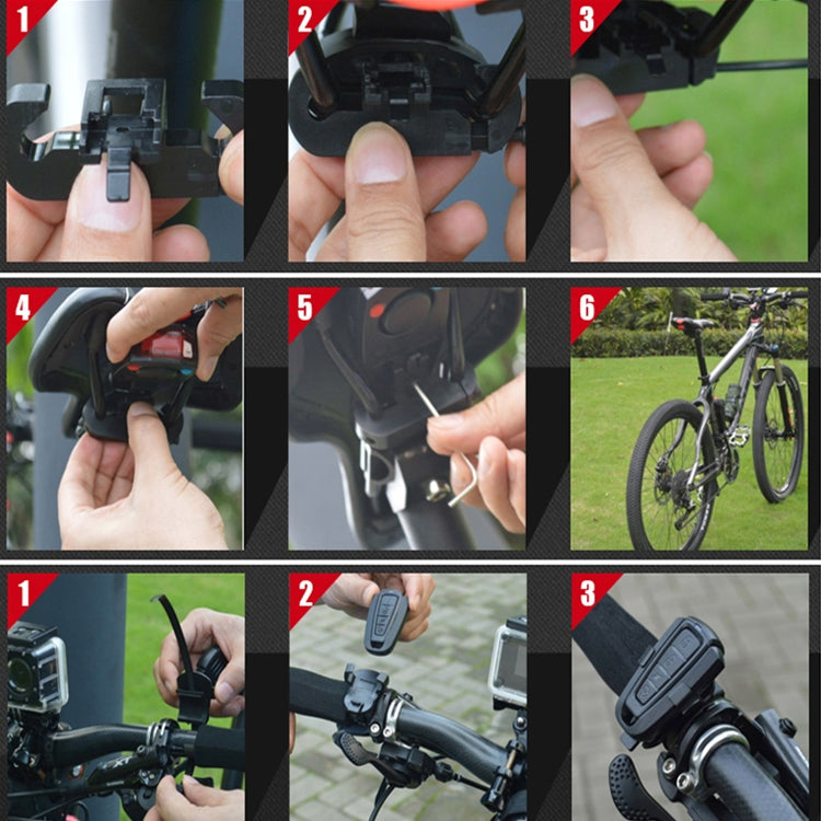 ANTUSI A6 Sorgente luminosa COB di ricarica USB Smart Cycling Bike Avviso allarme Fanale posteriore con telecomando, A6