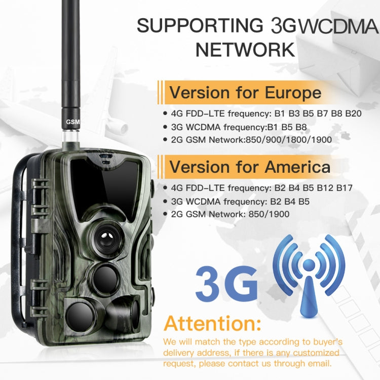 HC801G 3G WCDMA impermeabile IP66 IR visione notturna telecamera da caccia di sicurezza, angolo PIR di 120 gradi, HC801G 3G WCDMA
