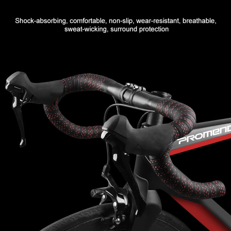 PROMEND GR-082 1 paio di nastri antiscivolo per manopole per bicicletta bicolore, 215x3cm Black, 215x3cm Black+Green, 215x3cm Black Blue, 215x3cm Black Red, 215x3cm Black White