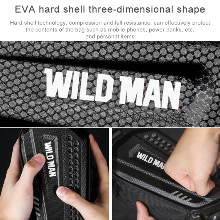 Borsa da ciclismo per tubo superiore anteriore con telaio antipioggia WILD MAN ES7 1.2L, ES7 (Black)