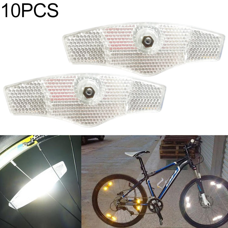Riflettori per raggi mountain bike 10 pezzi bianco giallo