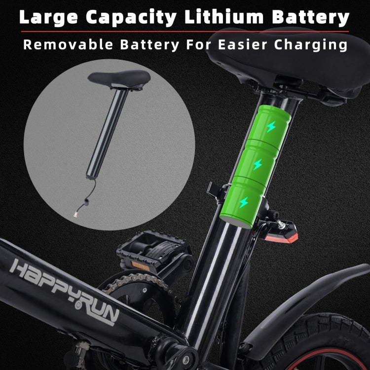 Bicicletta elettrica HAPPYRUN HR-X40 350W 36V / 6AH con pneumatici da 14 pollici, presa EU, HR-X40 EU Plug