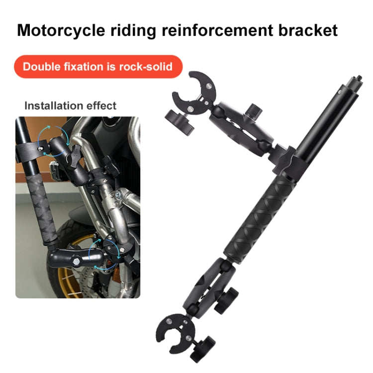 Doppio morsetto per manubrio moto e selfie stick