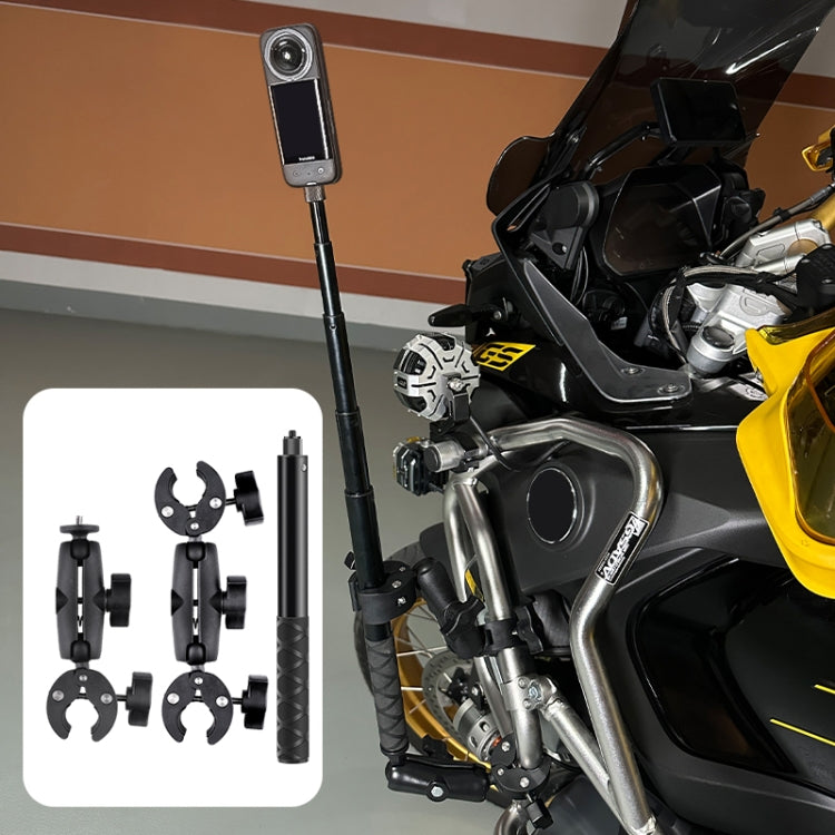 Doppio morsetto per manubrio moto e selfie stick