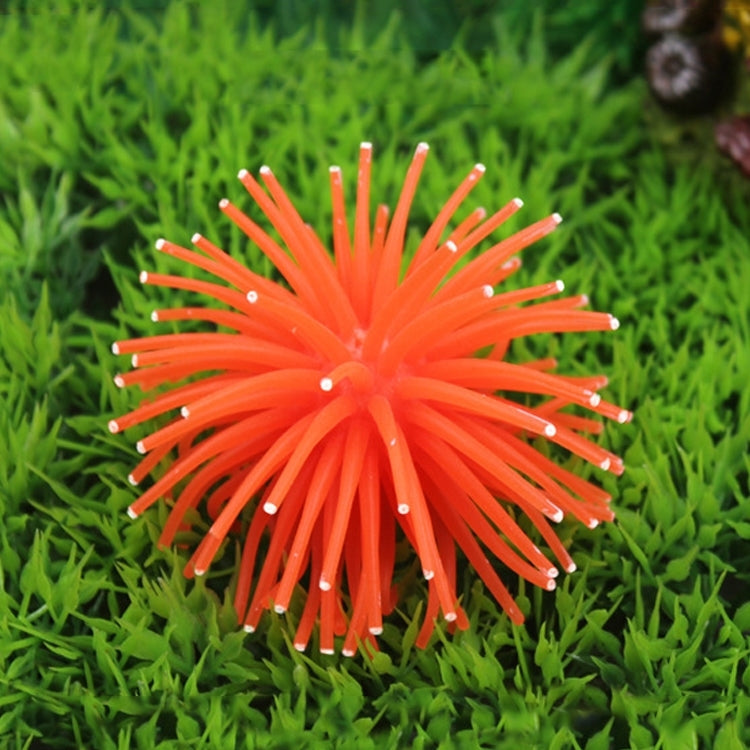3 pezzi di articoli per acquario Decorazione TPR Simulazione Sfera di riccio di mare Corallo con punta, Misura: S, Diametro: 7 cm, 7cm