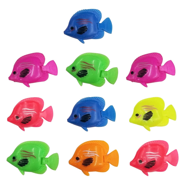 10 articoli per acquario, decorazione in plastica, pesci finti galleggianti, dimensioni: 5 x 3 cm, Aquarium Fake Fish Decoration