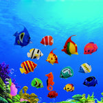 Set 10 pesci finti galleggianti per acquario 5x3 cm