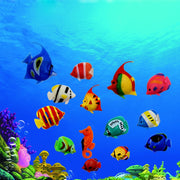 10 articoli per acquario, decorazione in plastica, pesci finti galleggianti, dimensioni: 5 x 3 cm, Aquarium Fake Fish Decoration