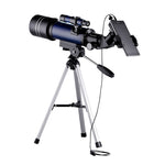 WR852-3 Telescopio astronomico ad alta definizione 16x/66x70 High Times con treppiede, clip di fissaggio per telefono e filtro lunare, 66x70 White + Moon Filter, 66x70 Blue + Moon Filter