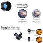 WR852-3 Telescopio astronomico ad alta definizione 16x/66x70 High Times con treppiede, clip di fissaggio per telefono e filtro lunare, 66x70 White + Moon Filter, 66x70 Blue + Moon Filter