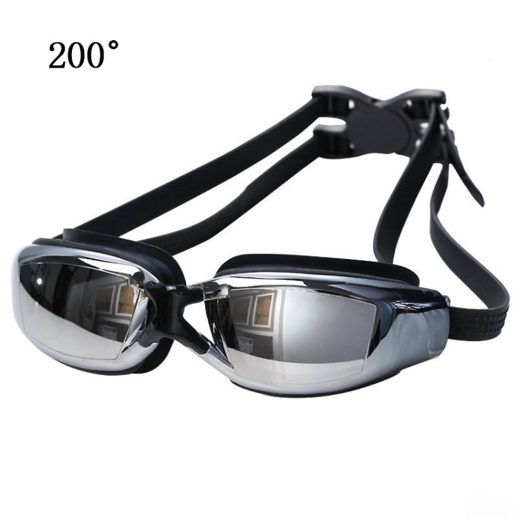 Occhialini da nuoto in silicone antiappannamento galvanico per adulti, adatti per miopia di 200 gradi, 200 Degree Myopia