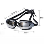 Occhialini da nuoto in silicone antiappannamento galvanico per adulti, adatti per miopia di 200 gradi, 200 Degree Myopia