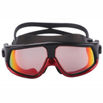 Occhialini da nuoto in silicone antiappannamento galvanici colorati con montatura grande per adulti, 8801 (Red + Black), 8801 (Yellow + Black), 8801 (Silver + Black), 8801 (Blue + Black)