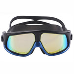 Occhialini da nuoto in silicone antiappannamento galvanici colorati con montatura grande per adulti, 8801 (Red + Black), 8801 (Yellow + Black), 8801 (Silver + Black), 8801 (Blue + Black)