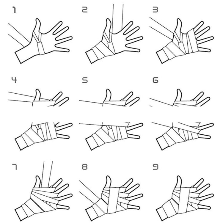 Bendaggio da boxe da allenamento BONSEM per adulti, dimensioni: 2,5 m, Boxing Bandage Black, Boxing Bandage Blue, Boxing Bandage Red