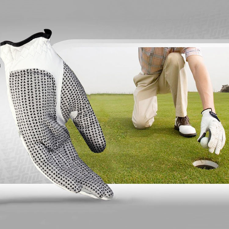 Guanti da golf da uomo PGM in pelle di pecora antiscivolo con particelle per la mano sinistra, taglia: 27#, Size: 27#